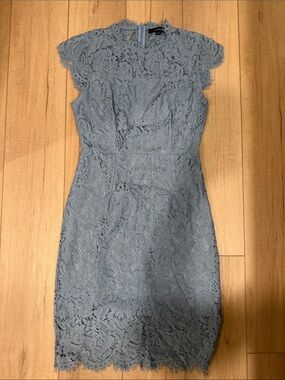 Women’s size Medium Slate Blue Lace Midi Dress